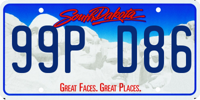 SD license plate 99PD86