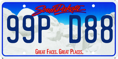 SD license plate 99PD88