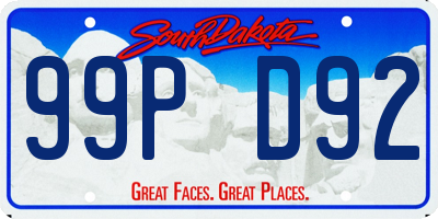 SD license plate 99PD92