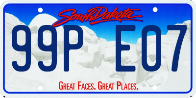SD license plate 99PE07