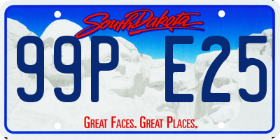 SD license plate 99PE25