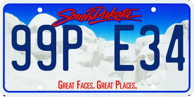 SD license plate 99PE34