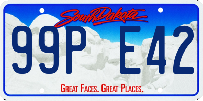 SD license plate 99PE42