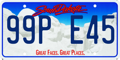SD license plate 99PE45