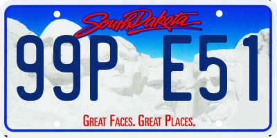 SD license plate 99PE51