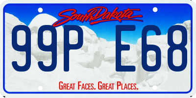 SD license plate 99PE68