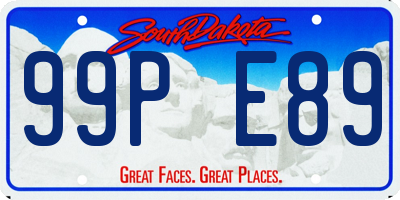 SD license plate 99PE89