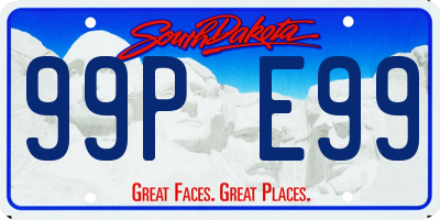 SD license plate 99PE99