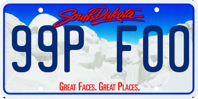 SD license plate 99PF00