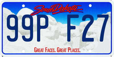SD license plate 99PF27