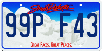 SD license plate 99PF43
