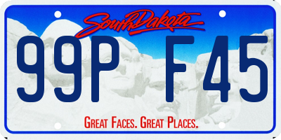 SD license plate 99PF45