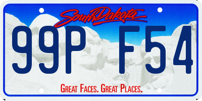 SD license plate 99PF54