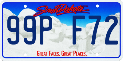 SD license plate 99PF72