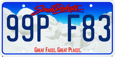 SD license plate 99PF83