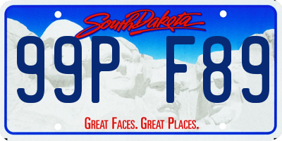 SD license plate 99PF89