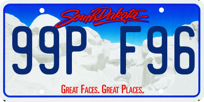 SD license plate 99PF96