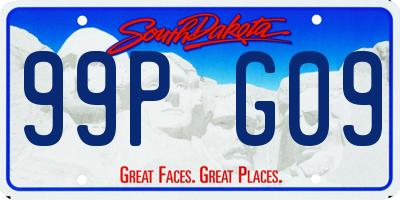 SD license plate 99PG09