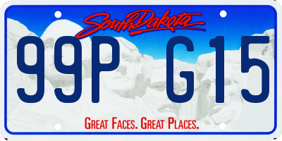 SD license plate 99PG15