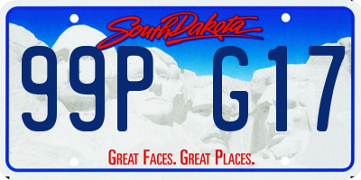 SD license plate 99PG17