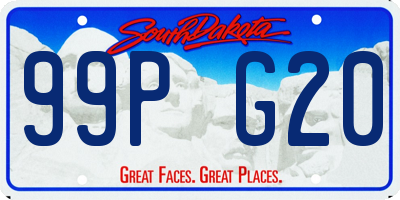 SD license plate 99PG20