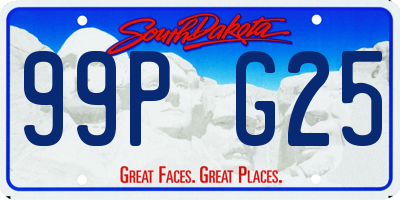 SD license plate 99PG25