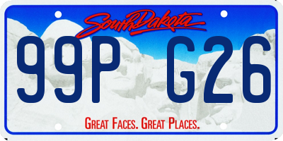 SD license plate 99PG26