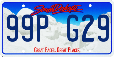 SD license plate 99PG29