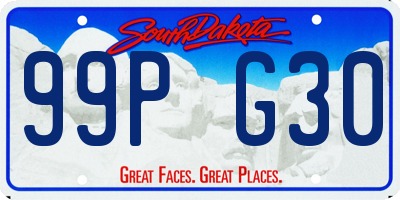 SD license plate 99PG30