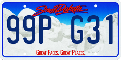 SD license plate 99PG31