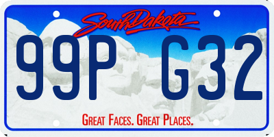 SD license plate 99PG32