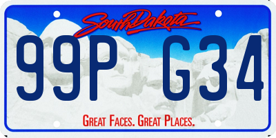 SD license plate 99PG34