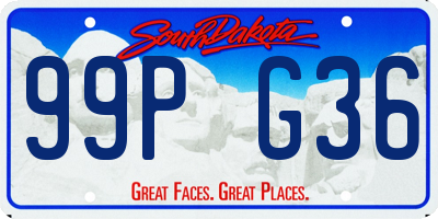 SD license plate 99PG36