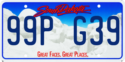 SD license plate 99PG39