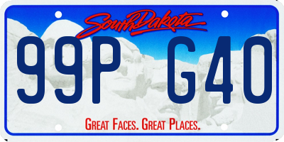 SD license plate 99PG40