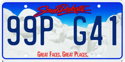 SD license plate 99PG41