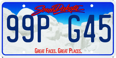 SD license plate 99PG45