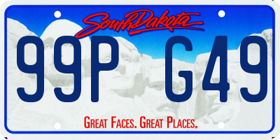 SD license plate 99PG49