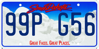 SD license plate 99PG56