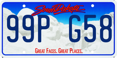 SD license plate 99PG58
