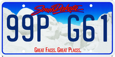 SD license plate 99PG61