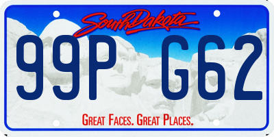 SD license plate 99PG62
