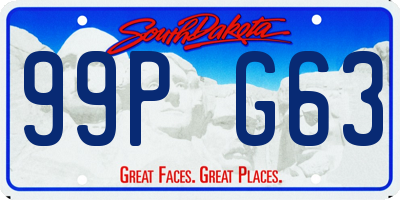 SD license plate 99PG63