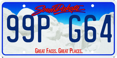 SD license plate 99PG64