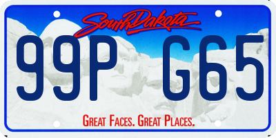 SD license plate 99PG65