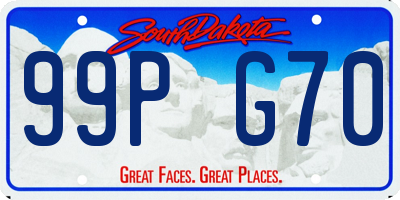 SD license plate 99PG70