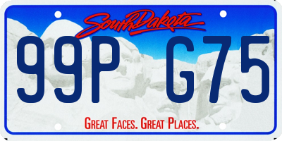 SD license plate 99PG75