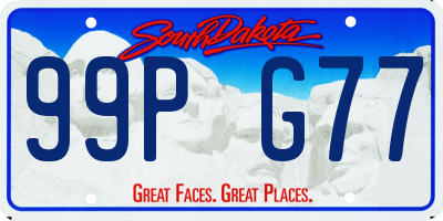 SD license plate 99PG77