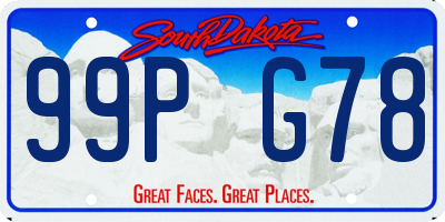 SD license plate 99PG78