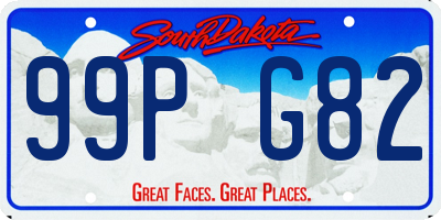 SD license plate 99PG82